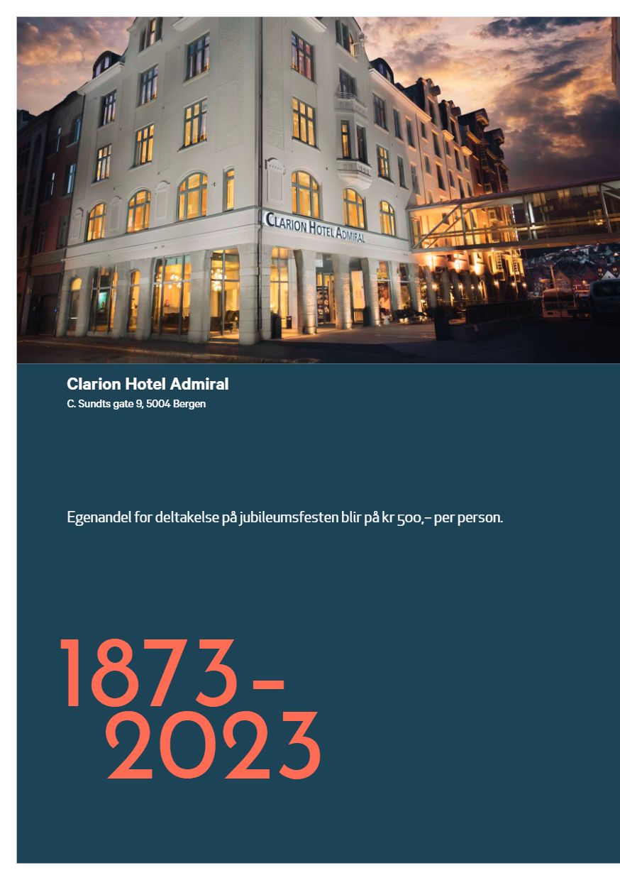 150 års jubileum på Clarion Hotel Admiral lørdag 20. januar 2024 fra kl. 18